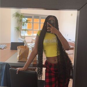 Yellow Crop Fitted T-Shirt